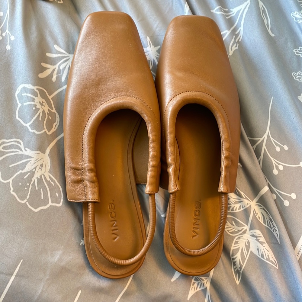 Vince, “Cadya Tan” Mule Slingback, Size 8M, EUR 38, Gently Used